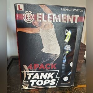Element 4 Pack Tank Top Black Large Cotton (New)